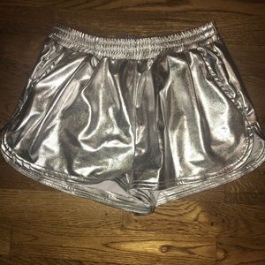 Metallic Silver Shorts